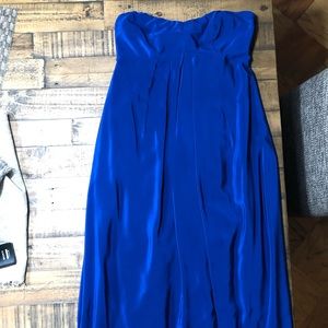 Amanda Uprichard royal blue backless dress.